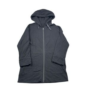 James Perse Standard Black Cotton Hooded Full Zip Jacket Size Men's XS